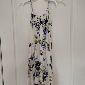 Place White Cream Spaghetti Strap Sundress Midi